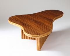 Bamboo and Mahogany Coffee Table Italy c 1960 - 4051772