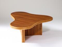 Bamboo and Mahogany Coffee Table Italy c 1960 - 4051776