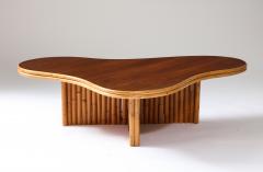 Bamboo and Mahogany Coffee Table Italy c 1960 - 4051779