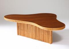 Bamboo and Mahogany Coffee Table Italy c 1960 - 4051780