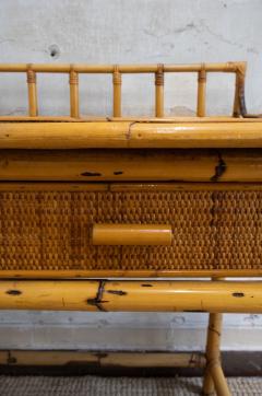 Bamboo and Rattan Desk with Matching Chair 1970s - 4736883