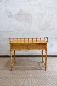 Bamboo and Rattan Desk with Matching Chair 1970s - 4736884