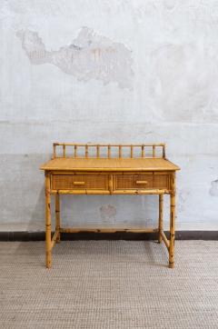 Bamboo and Rattan Desk with Matching Chair 1970s - 4736885