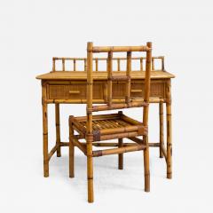 Bamboo and Rattan Desk with Matching Chair 1970s - 4760150