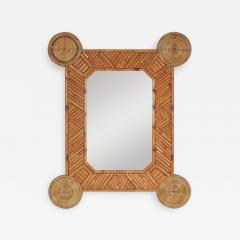 Bamboo and rattan mirror by Arpex 1970s - 1440899