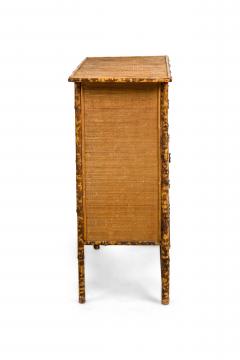 Bamboo and woven rattan veneer 3 drawer chest of drawers - 4670075