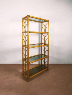 Bamboo bookcase with glass shelves 1980s - 3360065