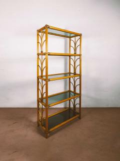 Bamboo bookcase with glass shelves 1980s - 3382036