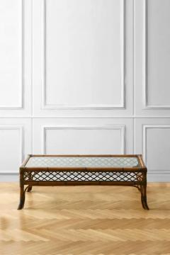 Bamboo coffee table with glass top 1980 - 3357669