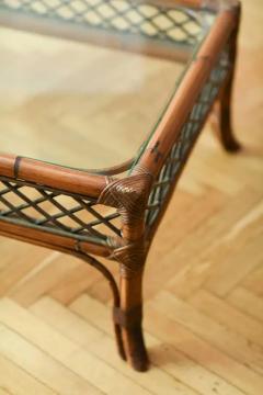Bamboo coffee table with glass top 1980 - 3357689