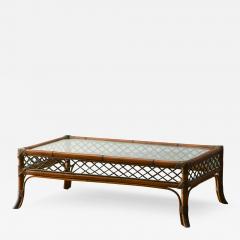Bamboo coffee table with glass top 1980 - 3403993