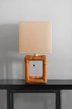 Bamboo lamp from 1980s complete with fabric lampshade  - 3359330