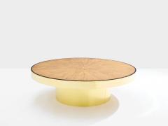 Bamboo marquetry and brass coffee table 1980 - 4195916