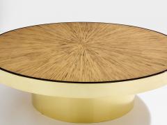 Bamboo marquetry and brass coffee table 1980 - 4195919