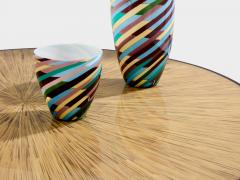 Bamboo marquetry and brass coffee table 1980 - 4195923