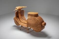 Bamboo wicker Vespa scooter 1970s - 1440560