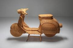 Bamboo wicker Vespa scooter 1970s - 1440561