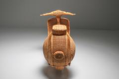 Bamboo wicker Vespa scooter 1970s - 1440562