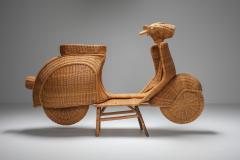 Bamboo wicker Vespa scooter 1970s - 1440564