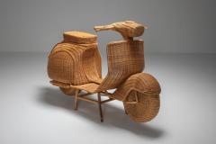 Bamboo wicker Vespa scooter 1970s - 1440570