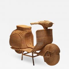 Bamboo wicker Vespa scooter 1970s - 1440892