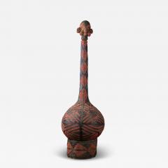 Bamileke Calabash with a double Leopard form stopper beaded allover - 4267350