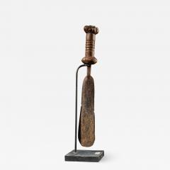 Bamileke People Cameroon Forged Knife with Carved Wooden Head - 2213711