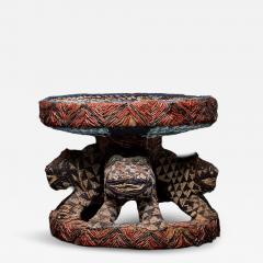 Bamileke Royal Seat embroided with Murano glass beads Cameroon - 4269520
