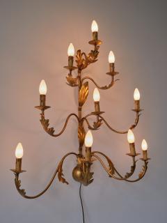 Banci Large 10 Arm Gilded Wall Light by Banci Firenze Italy 1960s - 3355816