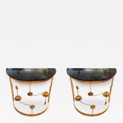 Banci Pair of Gilded Demilune Consoles by Banci - 266631