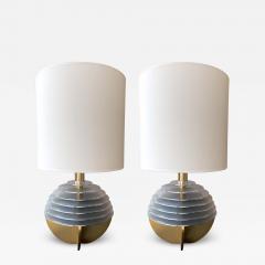 Banci Pair of Metal and Brass Saturn Lamps by Banci Italy 1970s - 2603017