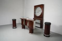 Bar and Serving Cabinet and two Stools in Rosewood and Glass Italy 1960 - 3462014