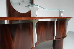 Bar and Serving Cabinet and two Stools in Rosewood and Glass Italy 1960 - 3462046