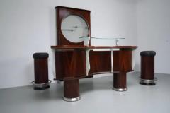 Bar and Serving Cabinet and two Stools in Rosewood and Glass Italy 1960 - 3462088