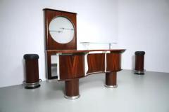 Bar and Serving Cabinet and two Stools in Rosewood and Glass Italy 1960 - 3462139