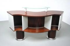 Bar and Serving Cabinet and two Stools in Rosewood and Glass Italy 1960 - 3462141