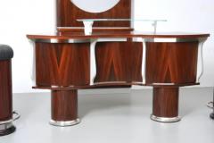 Bar and Serving Cabinet and two Stools in Rosewood and Glass Italy 1960 - 3462167
