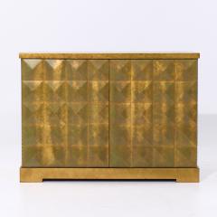 Barbara Barry Barbara Barry for Baker Mid Century Diamond Gold Leaf Cabinet Credenza - 4046895