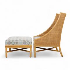 Barbara Barry Barbara Barry for McGuire Caned Lounge Chairs Pair and Ottoman - 4342041