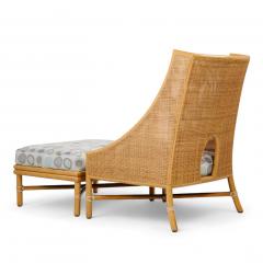 Barbara Barry Barbara Barry for McGuire Caned Lounge Chairs Pair and Ottoman - 4342042
