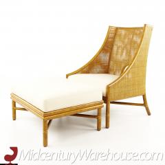 Barbara Barry For McGuire Mid Century Bamboo Lounge Chair and Ottoman - 2356518