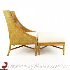 Barbara Barry For McGuire Mid Century Bamboo Lounge Chair and Ottoman - 2356519