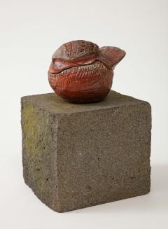 Barbara Delfosse Barbara Delfosse French Incised Ceramic Bird Box c 1950 60 - 3027492