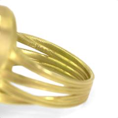 Barbara Heinrich Chrysoprase Oval Cabochon One of a Kind Gold Ribbon Ring Barbara Heinrich 2024 - 4706433