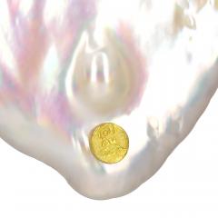 Barbara Heinrich Jumbo Iridescent Baroque Pearl Diamond Gold Necklace Barbara Heinrich 2025 - 4711221