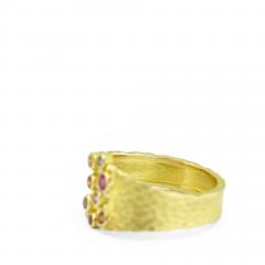 Barbara Heinrich Multicolored Sapphire Yellow Gold Carved Glacier Ring Barbara Heinrich 2025 - 4711132