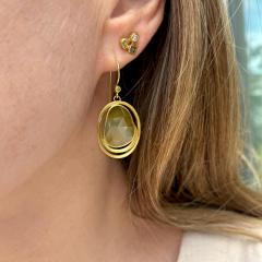 Barbara Heinrich Sage Diamond Yellow Gold One of a Kind Loop Hoop Earrings Barbara Heinrich 2026 - 4711297