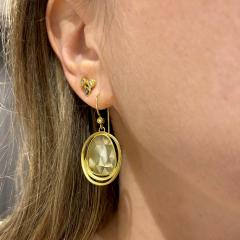 Barbara Heinrich Sage Diamond Yellow Gold One of a Kind Loop Hoop Earrings Barbara Heinrich 2026 - 4711298