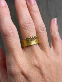 Barbara Heinrich White Diamond Yellow Gold Carved Glacier Ring Barbara Heinrich 2025 - 4711300