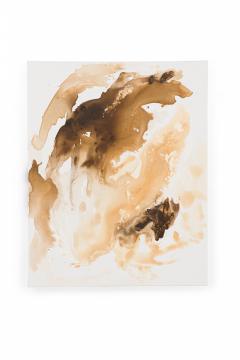 Barbara Kiskovski Abstract Acrylic Brown Wash Painting on Canvas - 4514573